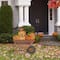Glitzhome® 36.25" Lighted Fall Pumpkin Wheel Barrow Outdoor Decor with Warm White LED Lights